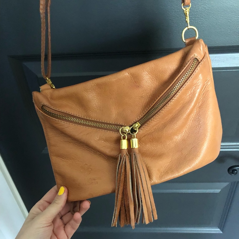 Authentic Italian leather crossbody purse